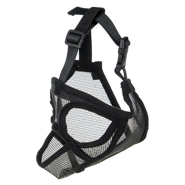 Short Snout Pet Dog Muzzles - Adjustable Breathable Mesh French Bulldog Pug Mouth Muzzle (D70)(4W1)