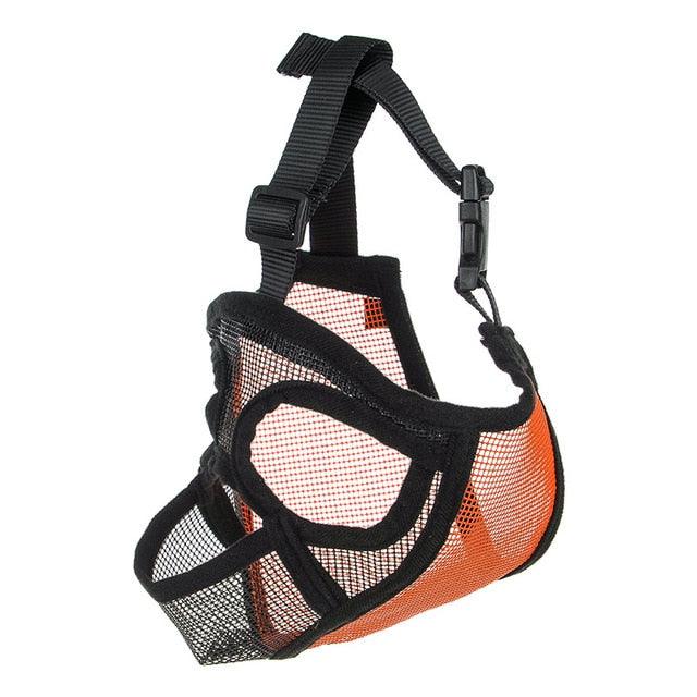 Short Snout Pet Dog Muzzles - Adjustable Breathable Mesh French Bulldog Pug Mouth Muzzle (D70)(4W1)