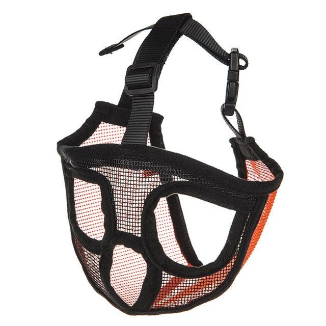 Short Snout Pet Dog Muzzles - Adjustable Breathable Mesh French Bulldog Pug Mouth Muzzle (D70)(4W1)