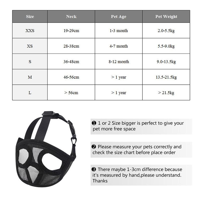 Short Snout Pet Dog Muzzles - Adjustable Breathable Mesh French Bulldog Pug Mouth Muzzle (D70)(4W1)