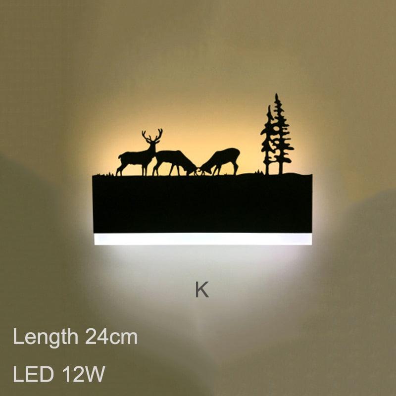 Simple art deco metal black wall lamp LED modern painted night light with 6 styles (LL6)(LL4)(LL5)(F58)