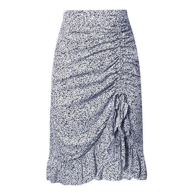 Amazing Women's Elegant Pleated Bow Midi Skirt - High Waist Casual Street Style Summer Skirt (BSK)