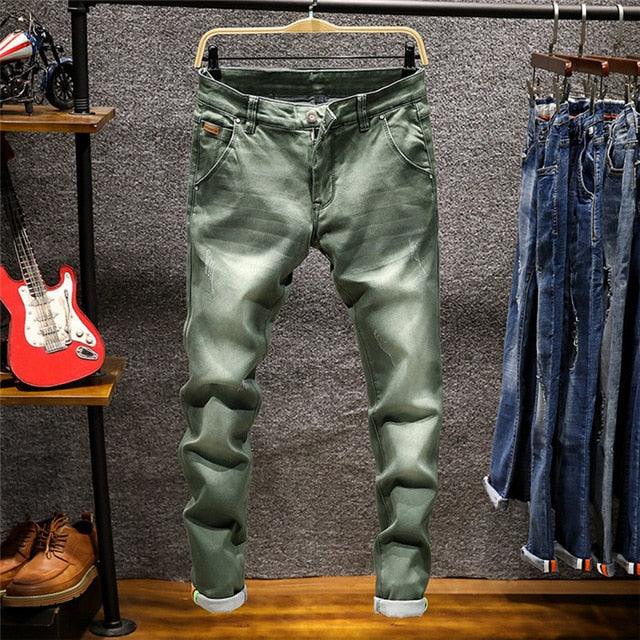 Skinny Jeans - Men Zipper Fly Slim Fit Stretch Male Jean - Pencil Pants (TG2)