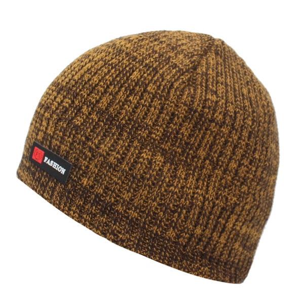 Knitted Winter Beanie Hat - Thick Warm Brimless Fur Bonnet Men's Cap (D17)(MA8)