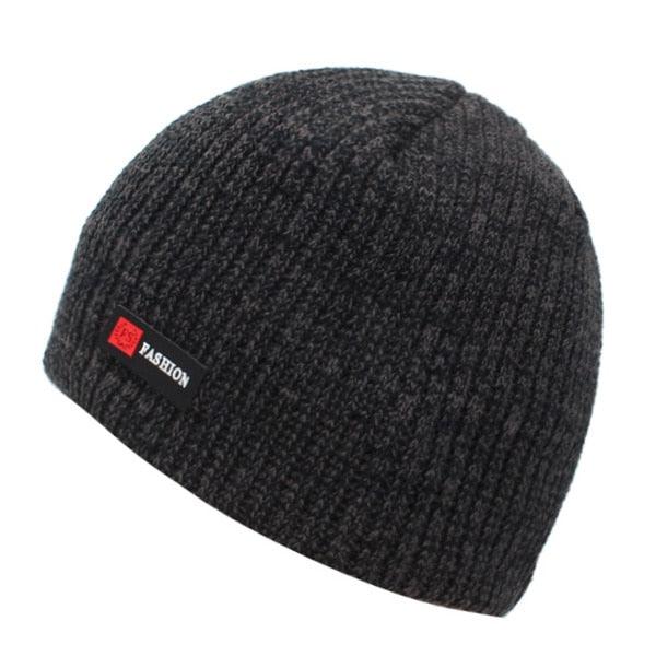 Knitted Winter Beanie Hat - Thick Warm Brimless Fur Bonnet Men's Cap (D17)(MA8)