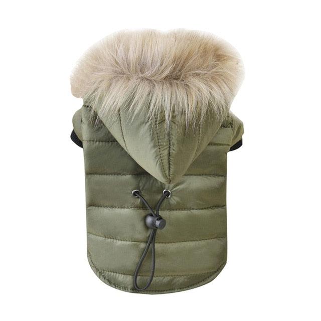 Small Dog Clothes - Winter Warm Pet Dog Jacket - Soft Fur Hooded Coat Puppy Clothing (2U69)