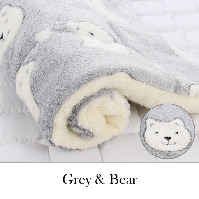 Soft Flannel Thickened Pet Soft Fleece Pad - Pet Blanket Bed Mat For Puppy Dog (6W3)(10W3)