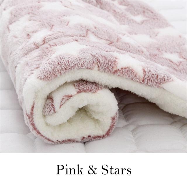 Soft Flannel Thickened Pet Soft Fleece Pad - Pet Blanket Bed Mat For Puppy Dog (6W3)(10W3)
