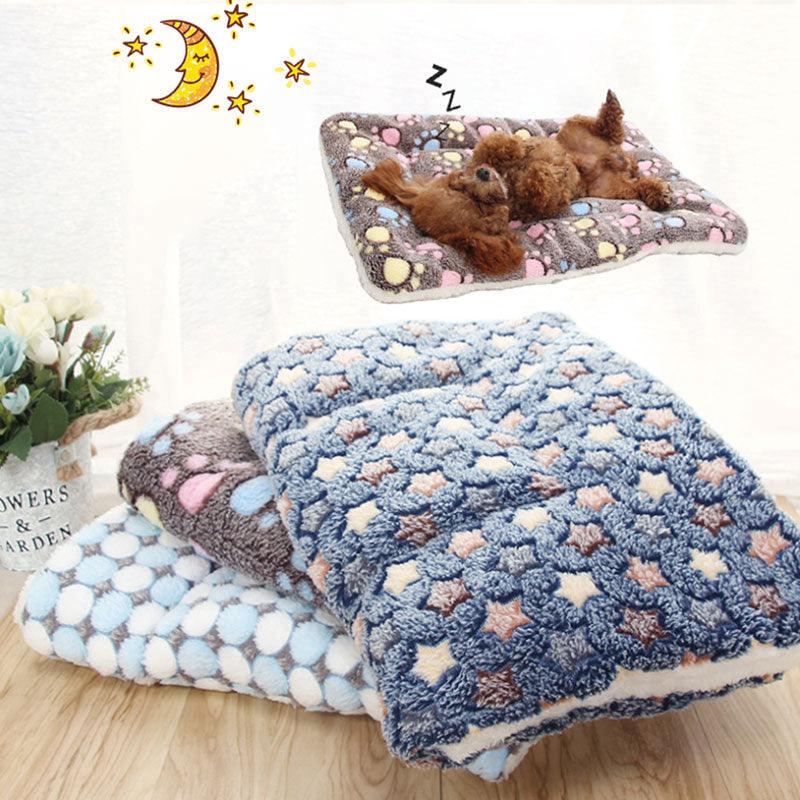 Soft Flannel Thickened Pet Soft Fleece Pad - Pet Blanket Bed Mat For Puppy Dog (6W3)(10W3)