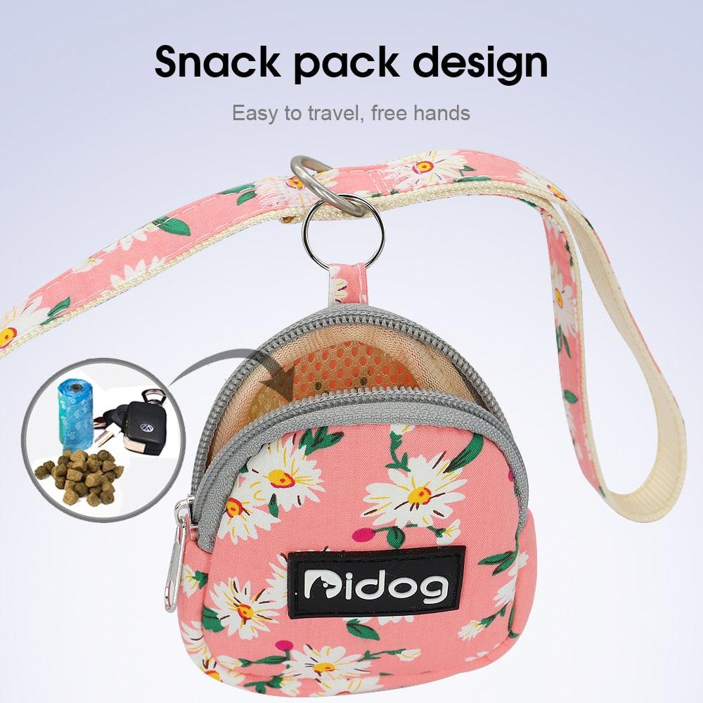 Soft Padded Pet Dog Harness Clothes - Printed No Pull Chihuahua Puppy Cat Harness Vest Leash (3W1)