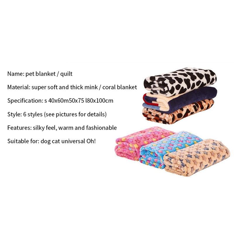 Great Soft Pet Dog Blanket - Flannel Cotton Stars Print Washable Pet Mat - Warm Sleeping Beds (1U74)