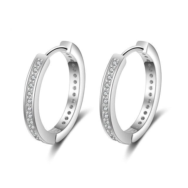 Great 925 Sterling Silver Hoop Earrings - Women Round Circle Earrings (2U81)