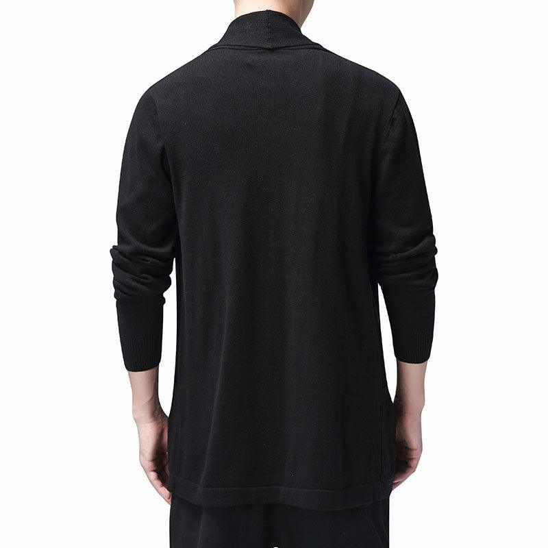 Great Solid Cardigan - Men Casual Knitted Cotton Sweater - Long Style Men's Sweaters (TM6)(T5G)(F100)