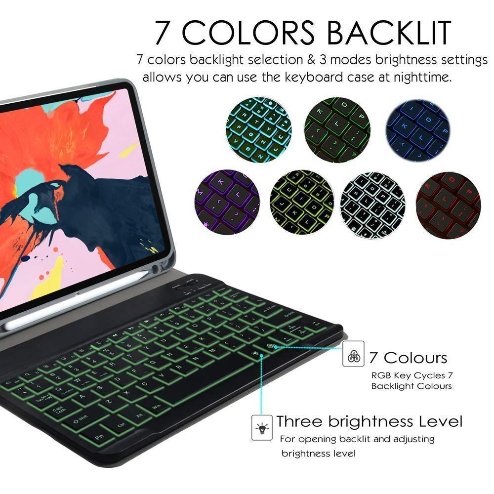 English Spanish Russian Backlit Keyboard Case - for iPad 7th 10.2 2019 Air 3 10.5 Pro 11 2020 9.7 2018 Cover (TLC3)(F47)