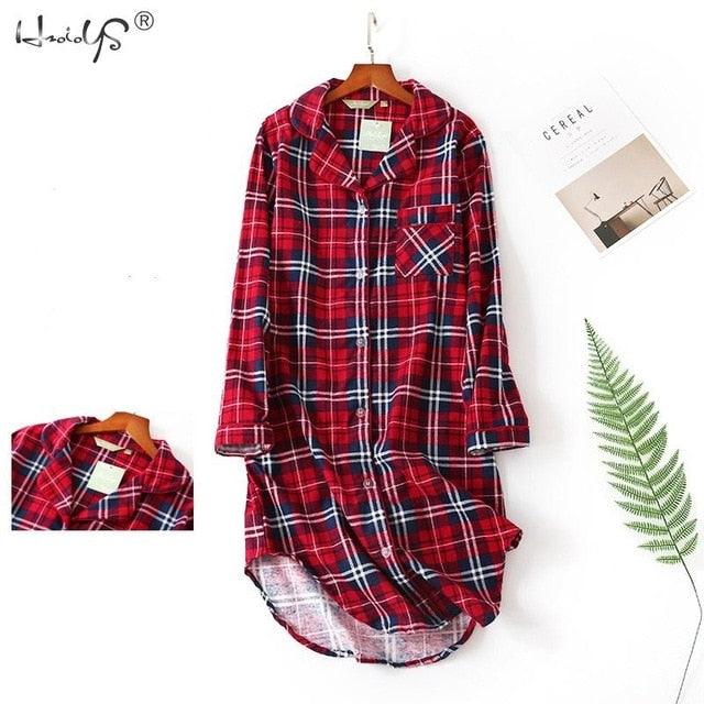 Wonderful Spring Casual Women's Cotton Long Sleeve Nightgown- Oversize Sleep Shirt 100% cotton (D90)(ZP2)