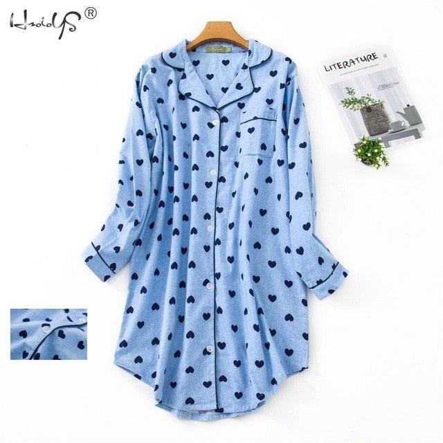 Wonderful Spring Casual Women's Cotton Long Sleeve Nightgown- Oversize Sleep Shirt 100% cotton (D90)(ZP2)