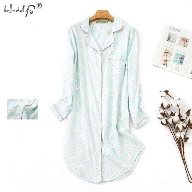 Wonderful Spring Casual Women's Cotton Long Sleeve Nightgown- Oversize Sleep Shirt 100% cotton (D90)(ZP2)