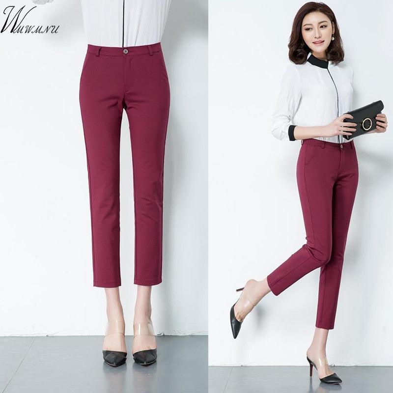 Women's Casual Candy Pencil Pants - New Fashion Elastic Cotton Women Trousers - 20 Color - Plus Size Pants (BP)(F25)