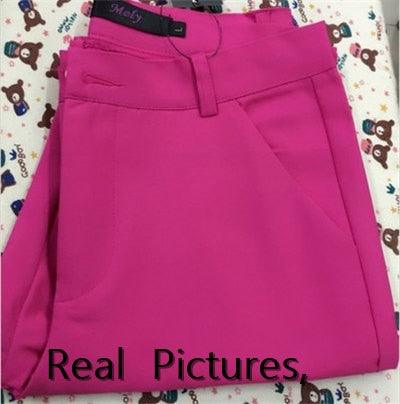 Women's Casual Candy Pencil Pants - New Fashion Elastic Cotton Women Trousers - 20 Color - Plus Size Pants (BP)(F25)