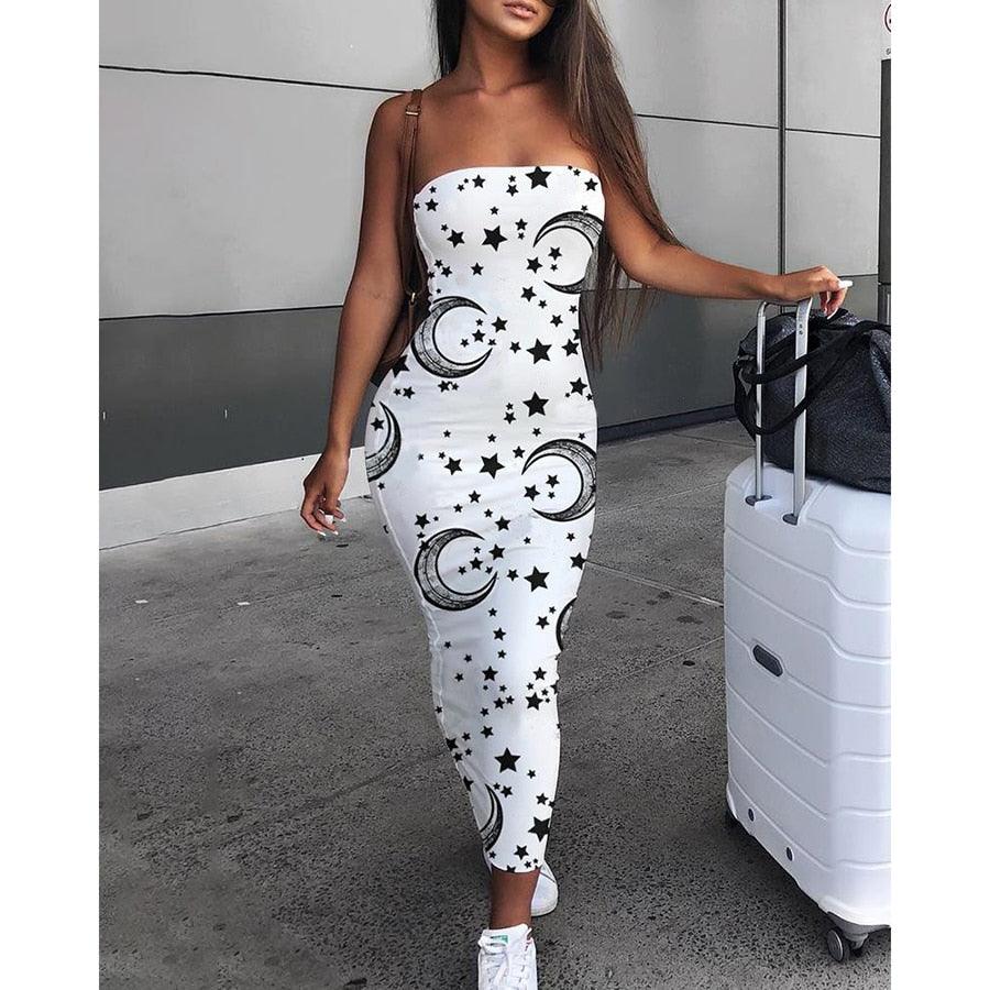 Gorgeous Summer Women's Off Shoulder Sexy Ladies Dress - Fashion Women's Sunflower Tight Dress (BWD)(WS06)(F30)