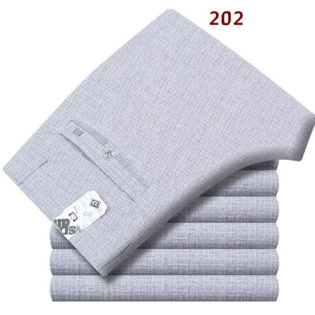 Spring Summer Suit Pants - Loose Men's Dress Pants - Classic Straight Formal Trousers (TG1)