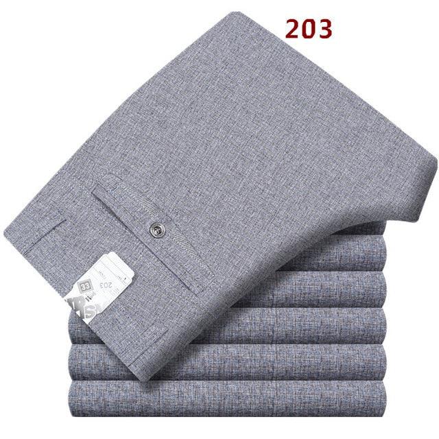 Spring Summer Suit Pants - Loose Men's Dress Pants - Classic Straight Formal Trousers (TG1)