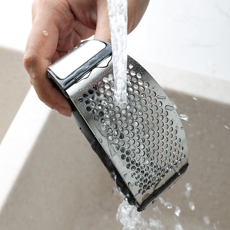 Great Stainless Steel Garlic Press Slicer - Manual Shredder Candy Color Ring Ginger Press (D61)(AK3)
