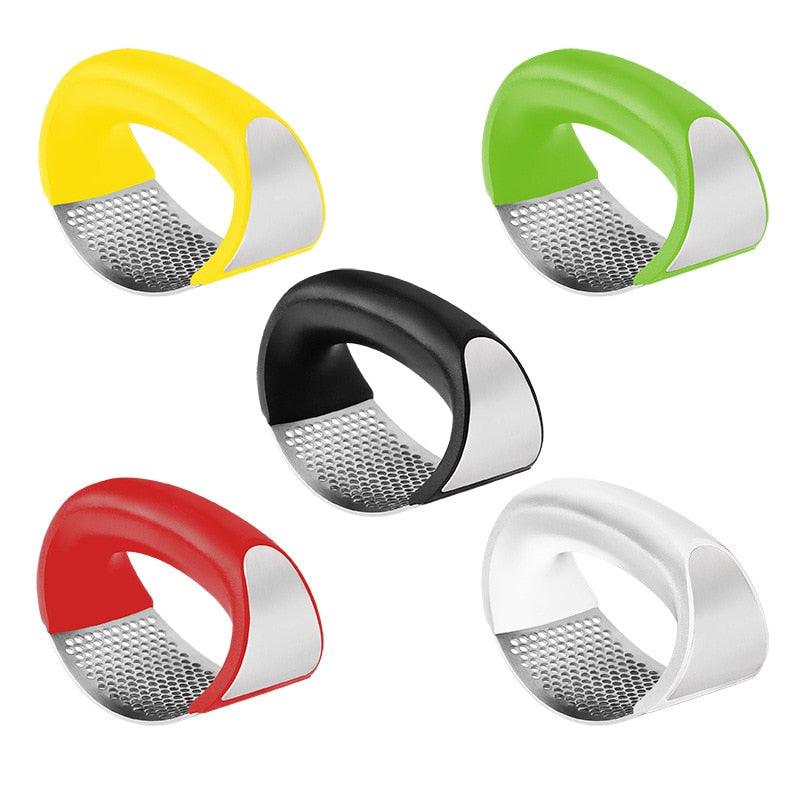 Great Stainless Steel Garlic Press Slicer - Manual Shredder Candy Color Ring Ginger Press (D61)(AK3)