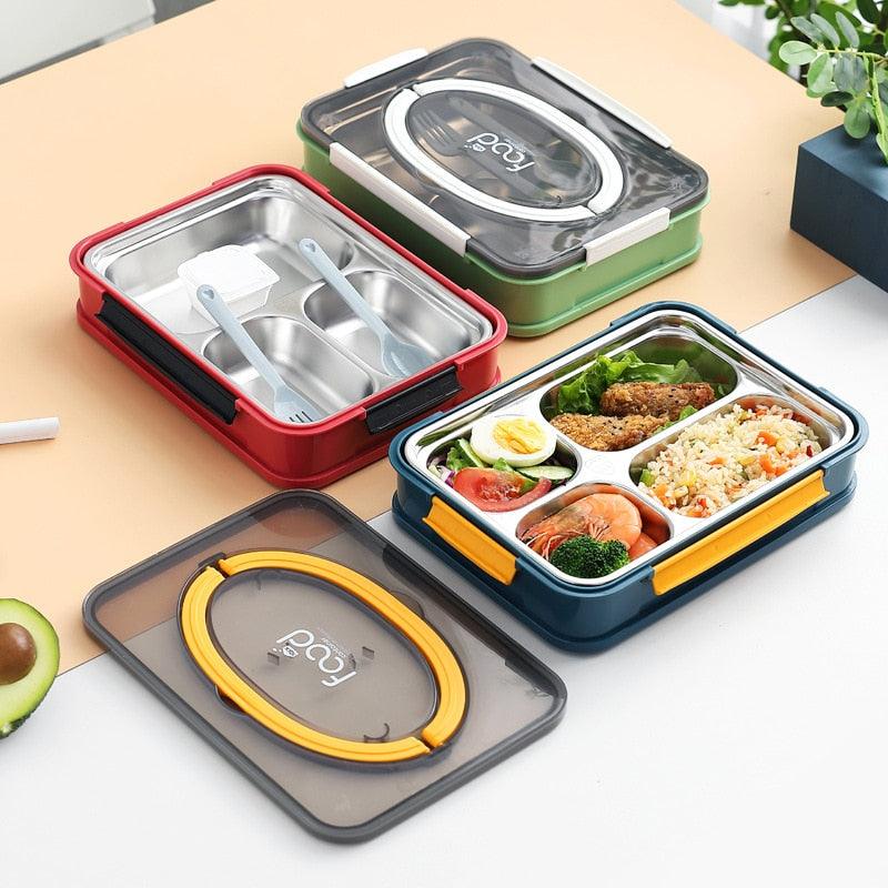 Stainless Steel Insulated Lunch Box - student School Compartment Lunch Box Tableware (2AK1)(F61)
