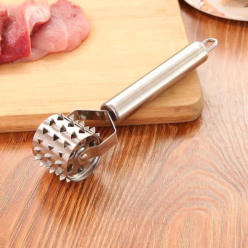 Stainless Steel Meat Tenderizer Meat Chopper Roller Meat Hammer For Steak Knock-Sided (D61)(AK3)