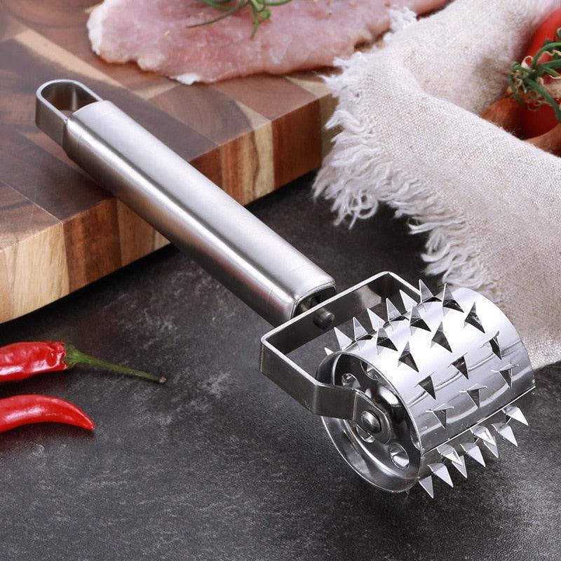 Stainless Steel Meat Tenderizer Meat Chopper Roller Meat Hammer For Steak Knock-Sided (D61)(AK3)