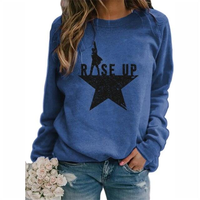 Super Stars Print Sweatshirts - Women Long Sleeve Top - Autumn Casual New O-neck Sweatshirt (3U19)(3U23)