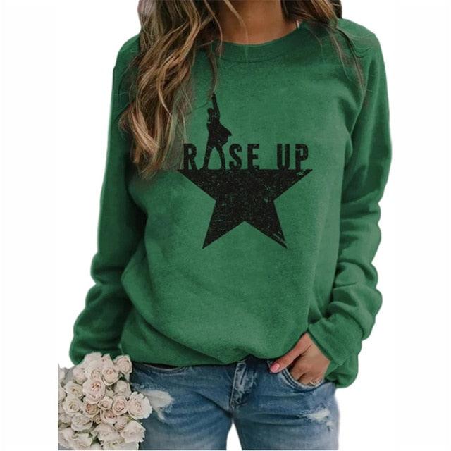 Amazing Stars Print Women Sweatshirts - Women Long Sleeve Top Autumn New O Neck Sweatshirt (3U23)