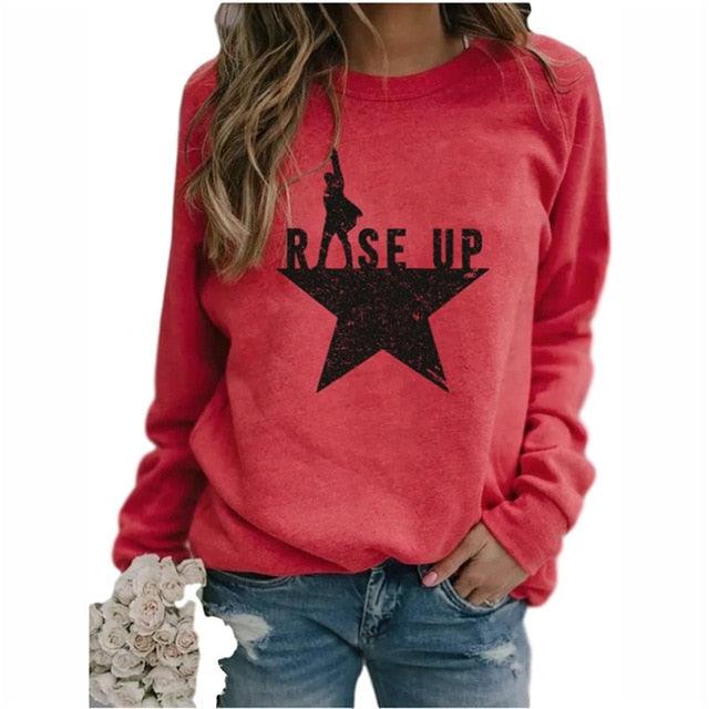 Super Stars Print Sweatshirts - Women Long Sleeve Top - Autumn Casual New O-neck Sweatshirt (3U19)(3U23)
