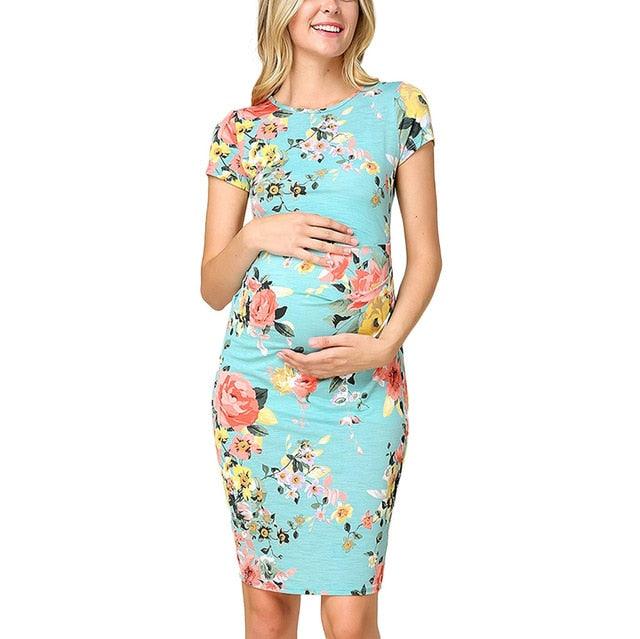 Trending Summer Maternity Dress - Flower Plus Size Dresses (1Z1)(Z9)(3Z1)(Z7)(Z6)