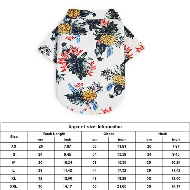 Dog Clothes - Summer Beach Shirt Dog Cute Print Hawaii Beach Casual Pet Travel Shirt (2U69)