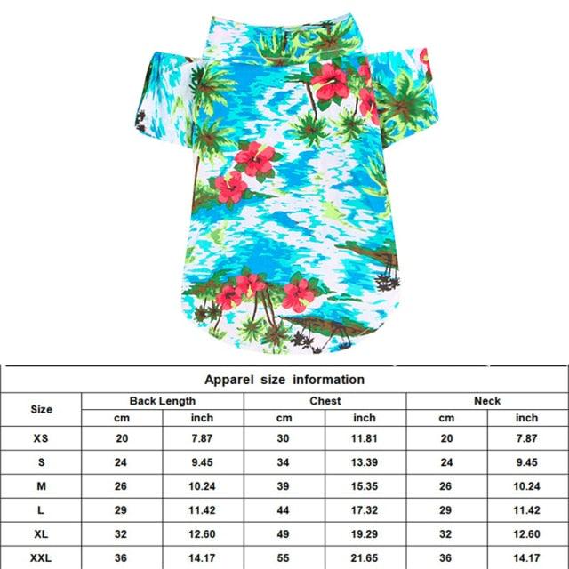 Dog Clothes - Summer Beach Shirt Dog Cute Print Hawaii Beach Casual Pet Travel Shirt (2U69)