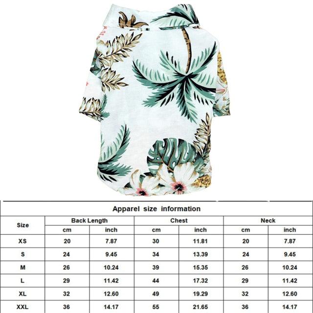 Dog Clothes - Summer Beach Shirt Dog Cute Print Hawaii Beach Casual Pet Travel Shirt (2U69)