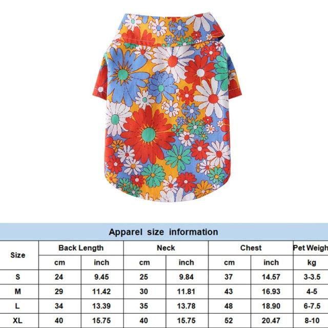 Dog Clothes - Summer Beach Shirt Dog Cute Print Hawaii Beach Casual Pet Travel Shirt (2U69)