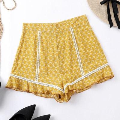 New Summer Fashion Printing Ruffle Shorts - Women Sexy Style Casual High Street Shorts (1U32)