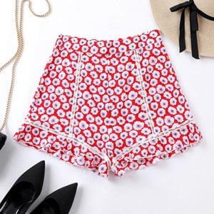 New Summer Fashion Printing Ruffle Shorts - Women Sexy Style Casual High Street Shorts (1U32)
