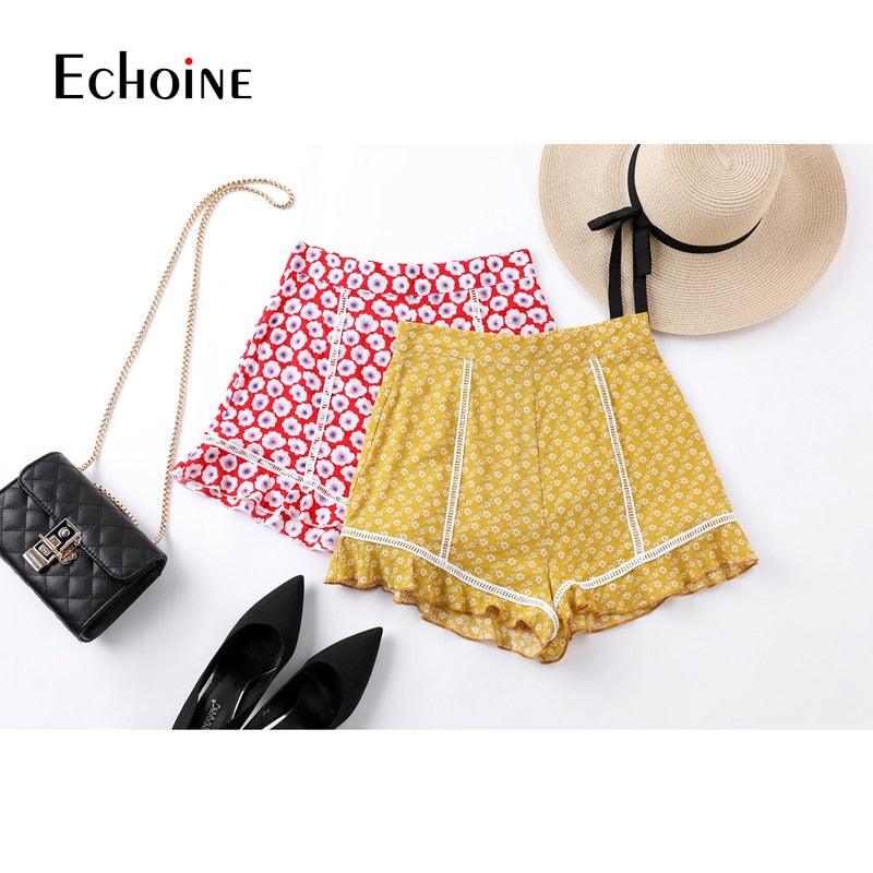 New Summer Fashion Printing Ruffle Shorts - Women Sexy Style Casual High Street Shorts (1U32)