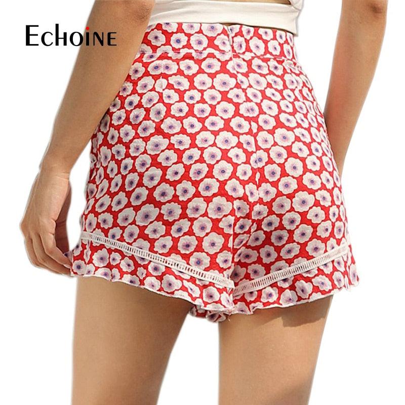 New Summer Fashion Printing Ruffle Shorts - Women Sexy Style Casual High Street Shorts (1U32)