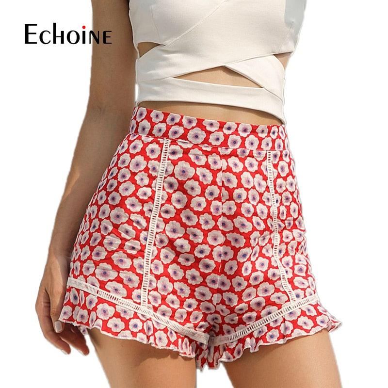 New Summer Fashion Printing Ruffle Shorts - Women Sexy Style Casual High Street Shorts (1U32)