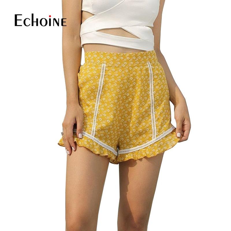 New Summer Fashion Printing Ruffle Shorts - Women Sexy Style Casual High Street Shorts (1U32)