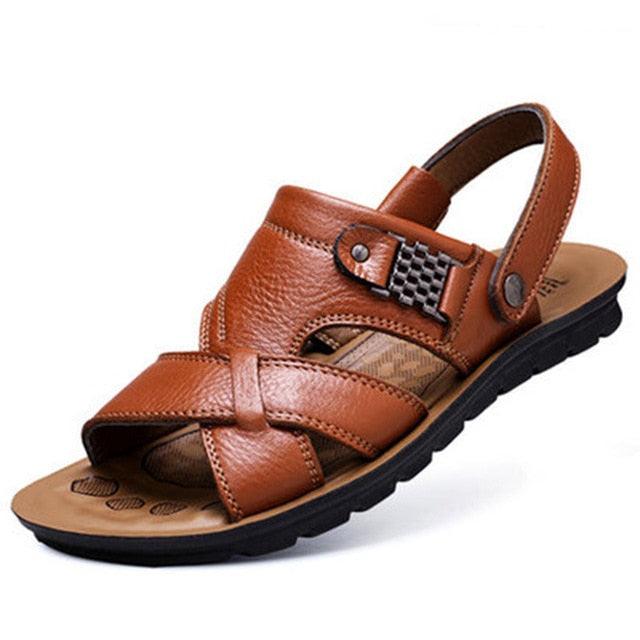 Summer Genuine Leather Mens Sandals Shoes Size 38-48 (MSC6)