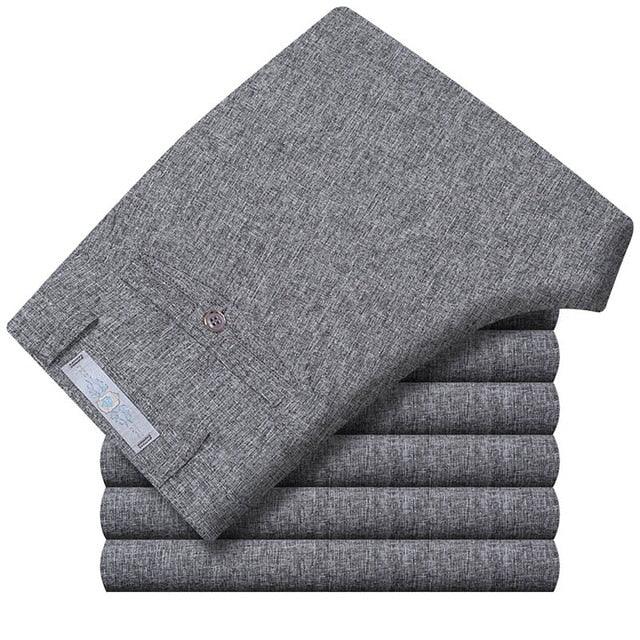 Business Casual Pants - Men's Big Size Formal Classic Breathable 9 Colors Thin Office Suit Trousers (TG1)
