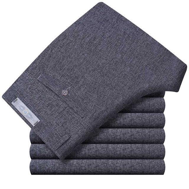 Business Casual Pants - Men's Big Size Formal Classic Breathable 9 Colors Thin Office Suit Trousers (TG1)