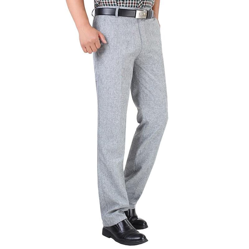 Business Casual Pants - Men's Big Size Formal Classic Breathable 9 Colors Thin Office Suit Trousers (TG1)