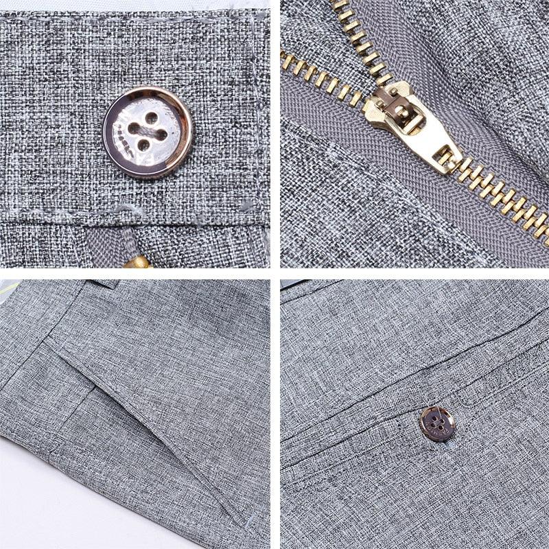 Business Casual Pants - Men's Big Size Formal Classic Breathable 9 Colors Thin Office Suit Trousers (TG1)